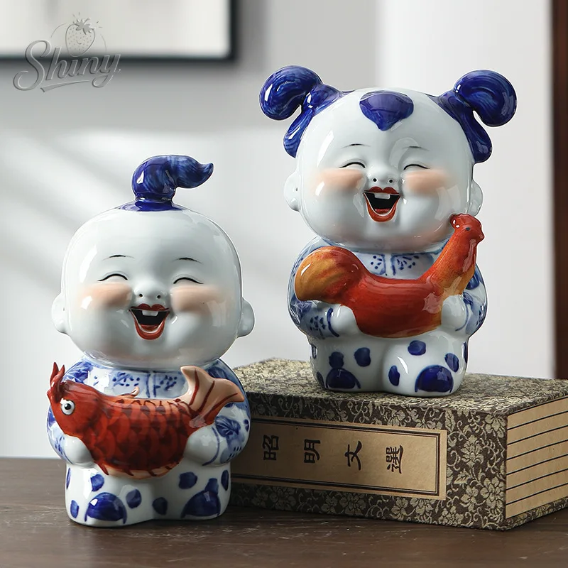 

Jingdezhen Porcelain Ceramic Doll Gift Chinese Home Decorations Living Room Ornaments