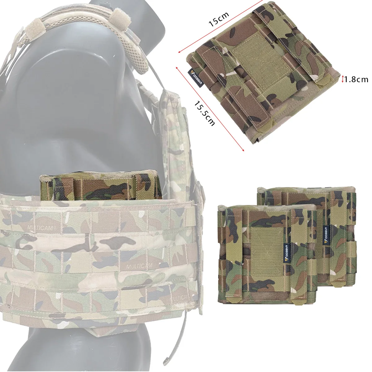 Pochette de plaque latérale tactique pour JPC2.0 AVS, pochette latérale de chasse Molle, sacs de plaque latérale, panneau latéral MOLLE