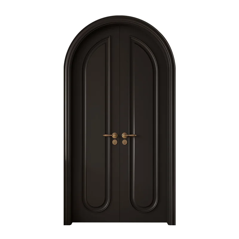 

Arc arched French vintage door interior lacquered door black double door