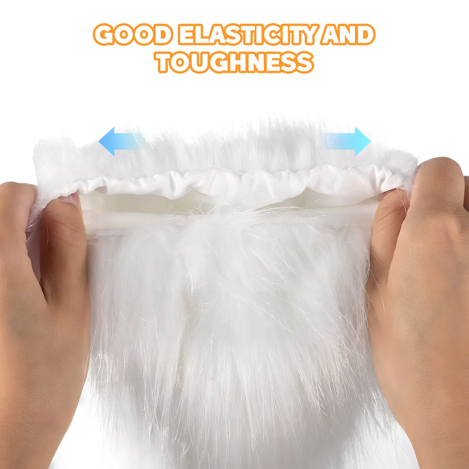 1 مجموعة زي فروي تدفئة الساق الكفة الشتاء اكسسوارات مهرجان زينة التمهيد الأصفاد أغطية المعصم النساء الساق #3