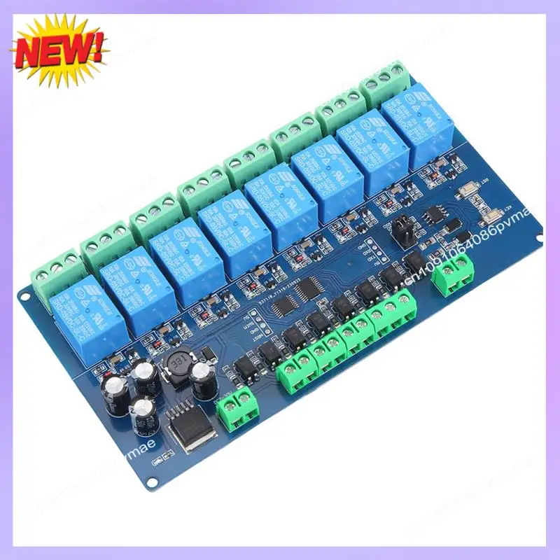 Module de relais T24C Modbus-Rtu 8 canaux Modbus RTU 8 entrées de commutation Communication RS485 TTL Durable facile à utiliser