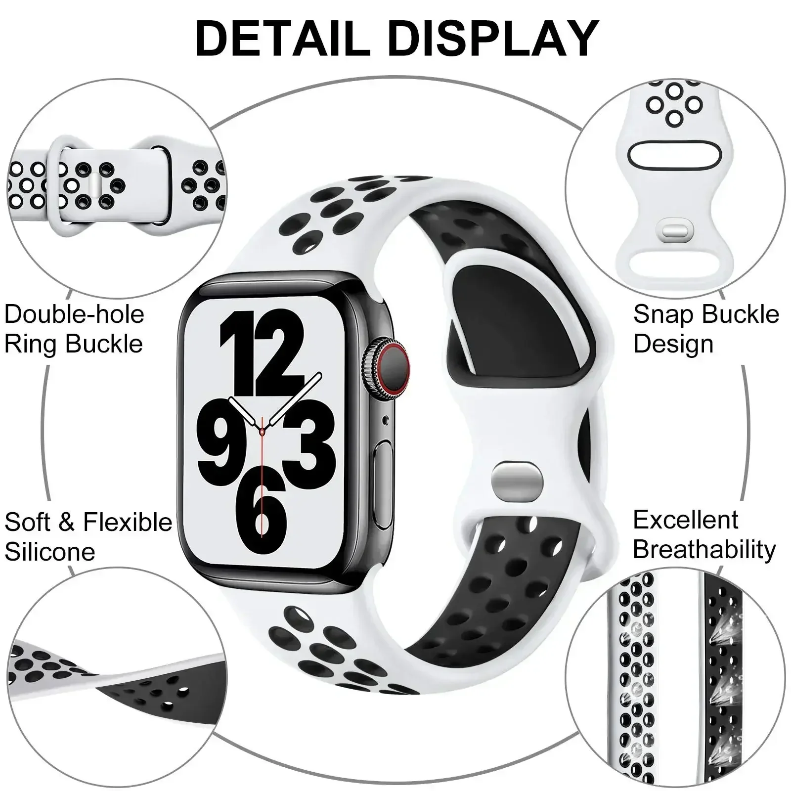 Strap For Apple Watch Band 49mm 44mm 45mm 42mm 41mm 38mm 40mm correa Silicone sports bracelet iwatch 8 SE 7 6 5 Ultra 49mm