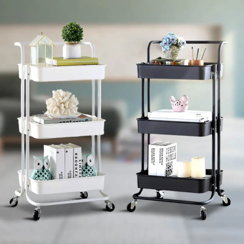 Barbershop Matt Salon Trolley Black Tattoo Medical Bathroom Salon Wheel Trolley Cart Carrello Attrezzi Nail Salon Furniture