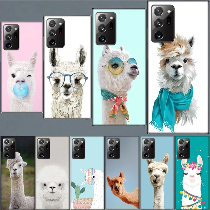 Cute, Naughty, Cool Alpaca TPU Case for Samsung A55 A35 A25 A15 A05S Note 20 Ultra 10 Lite 9 8 M52 M51 M32 M31 M21 J8 J6 J4 Ph