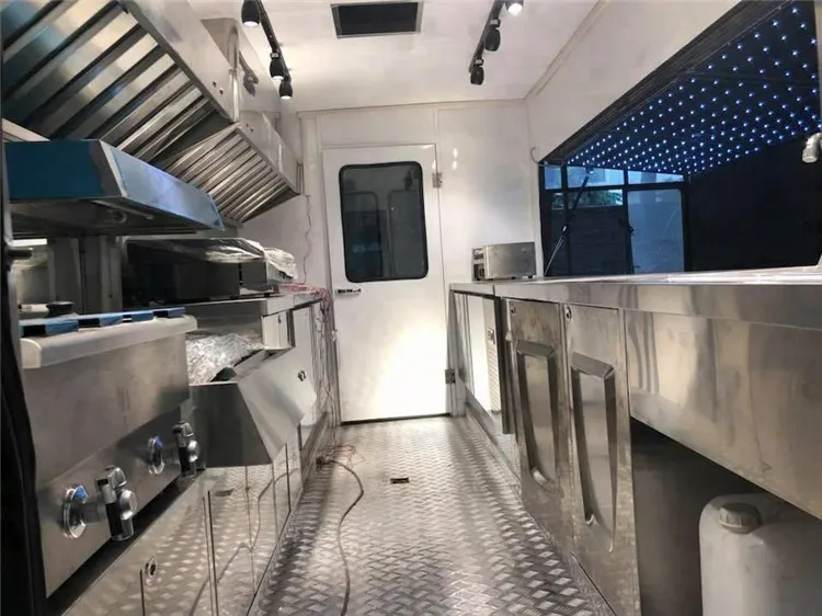 OEM penjualan terlaris truk penjual makanan jalan Mobile cepat Van Es krim kios kopi trailer dengan Freezer dan peralatan memasak