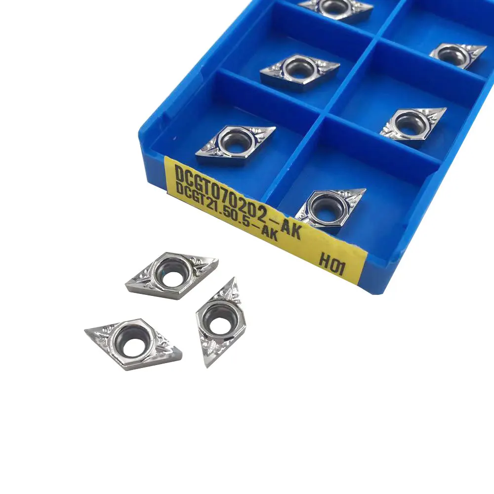 10 PCS Model: DCGT0702 / DCGT11T3 Carbide inserts Tough and wear-resistant, high quality