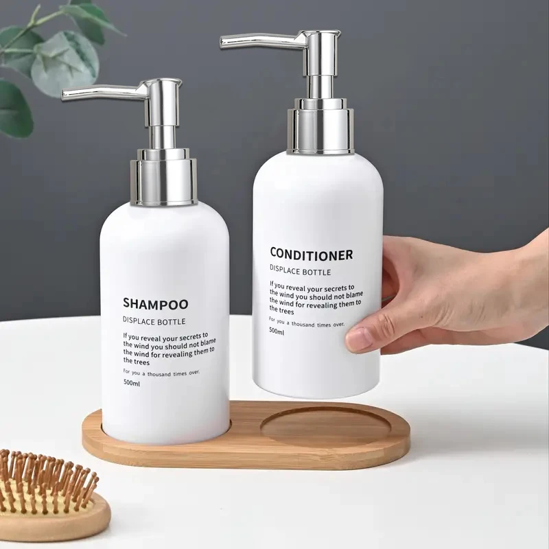 Refillable Shower Soap Bottles with Gold Pump, Shampoo and Conditioner Soap Dispenser for Bathroom Decor Upgrade view 4