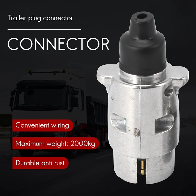 Trailer Accessories- 7 Pin Trailer Plug 12V Rv Sockets Towbar Towing 7Pin Metal Trailer Connectors