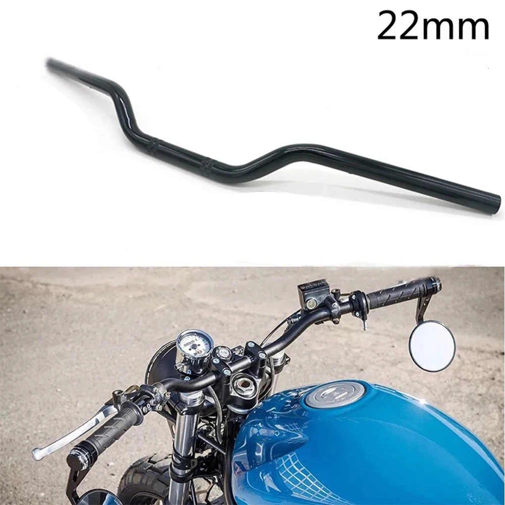 

Black Universal 7/8" 22MM Motorcycle Bike Tracker Style Bar Handlebar Cafe Racer Old School For Honda Yamaha Suzuki Custom