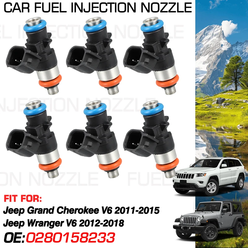 1X Car Fuel Injectors Nozzle Injection for Jeep Grand Cherokee WK2 2011-2015 2013 Jeep Wranger JK 2012-2018 0280158233 5184085AC