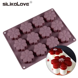 SILIKOLOVE 12Cavity Silicone Mold Flower Shape Cake Baking Cookie Mold Oven Safe Kitchen For Bake Decoration Making Cake Molds