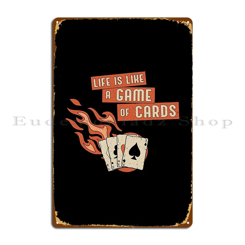 Card Playing Day Cards Poker Casino Ace Game Gift Metal Plaque Bar Design Classic Club Plaques Tin Sign Poster