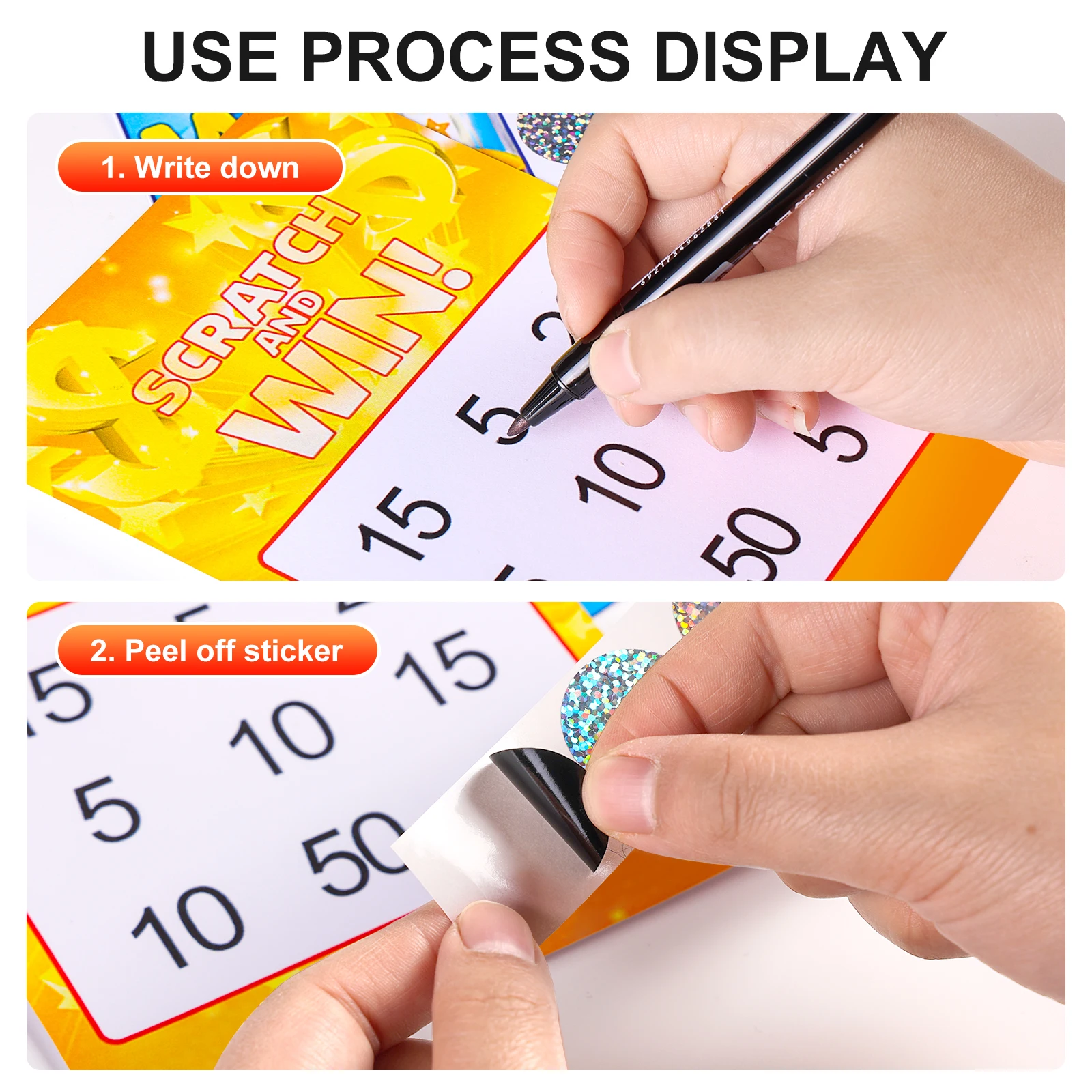 100pcs 1"Inch Round Dot laser Scratch Off Stickers Labels Tickets Promotional Games