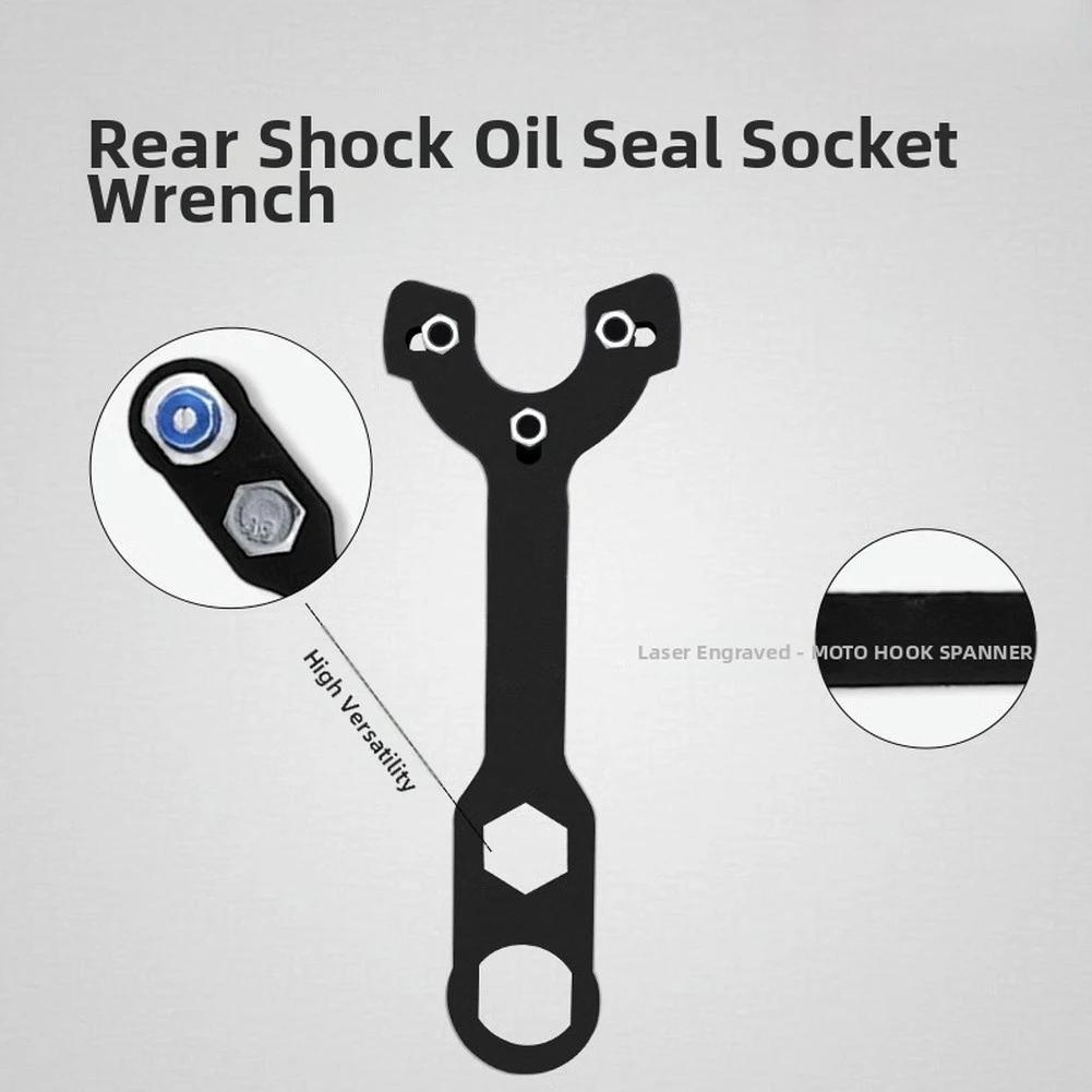 3pcs Motorcycle Oil Seal Remove Spanner Set Black Stainless Steel Fork Cap Wrench For Shock Absorber Steering Stem Repair Tool