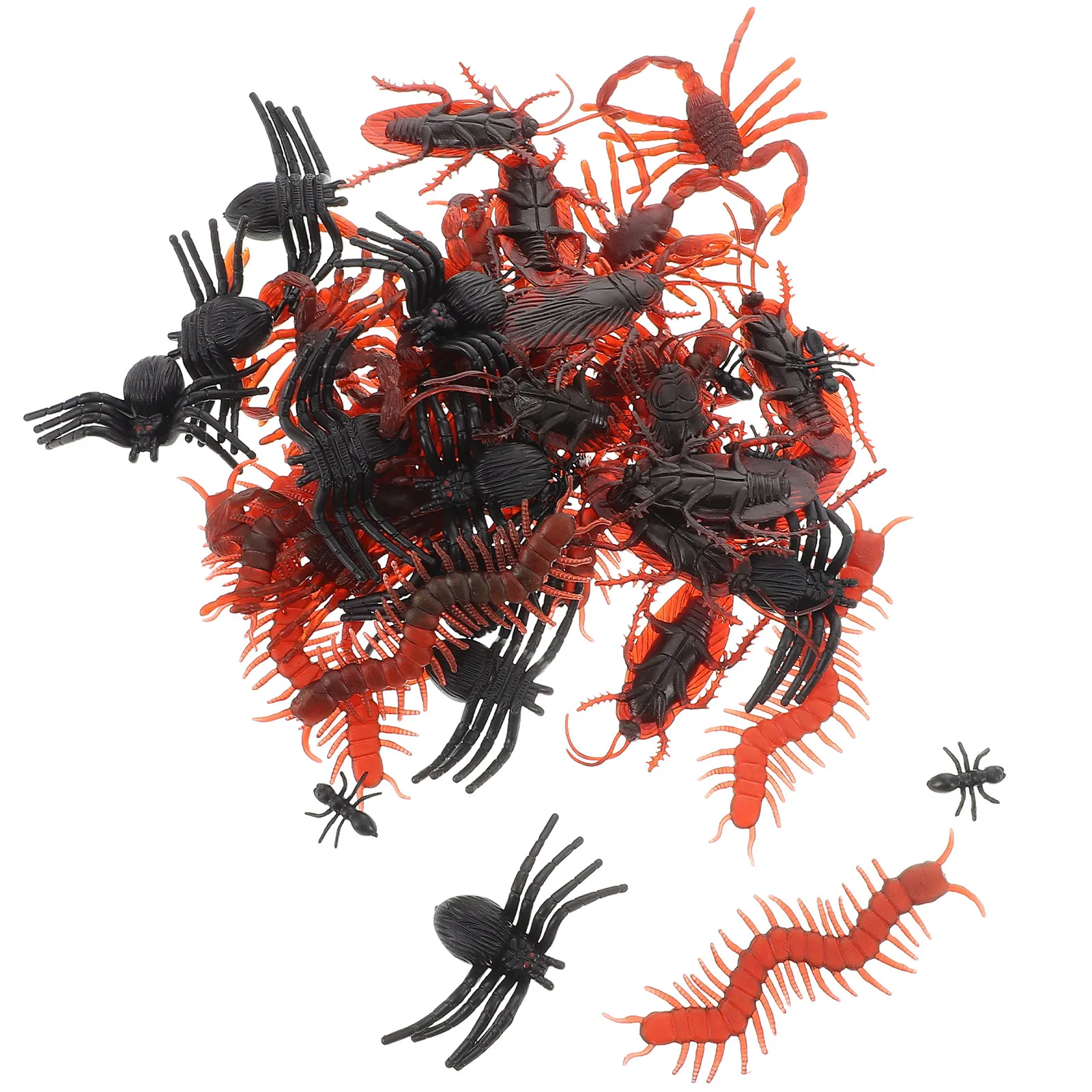 

50Pcs Lifelike Eco-Friendly Plastic Simulation Bugs with Molded Texture Painted Details for Prank Halloween Costume Party Trick