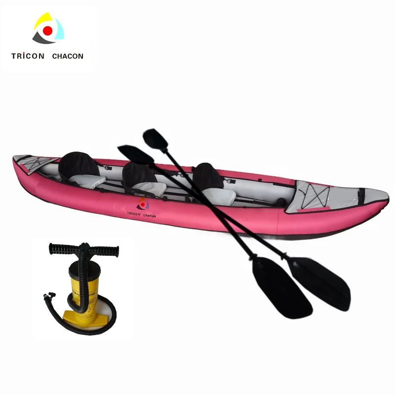 Kayak gonfiabile con sedile doppio, barche a remi, kayak in canoa tandem con punto di caduta