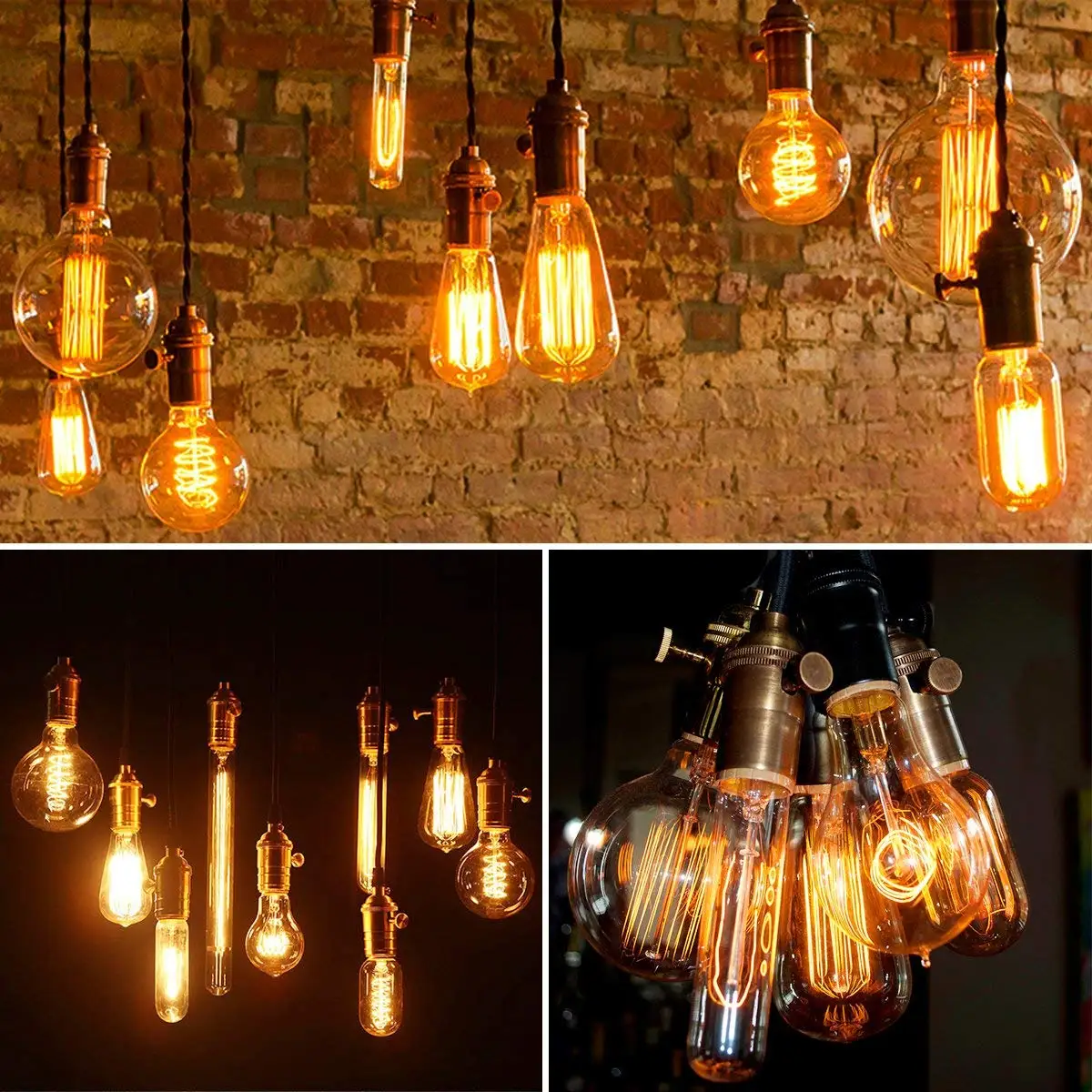 2pcs Vintage Copper Lampholder E27 Lamp Base Edison Antique Wall Pendant Ceiling Light Lamp Socket Lighting Screw with Switch