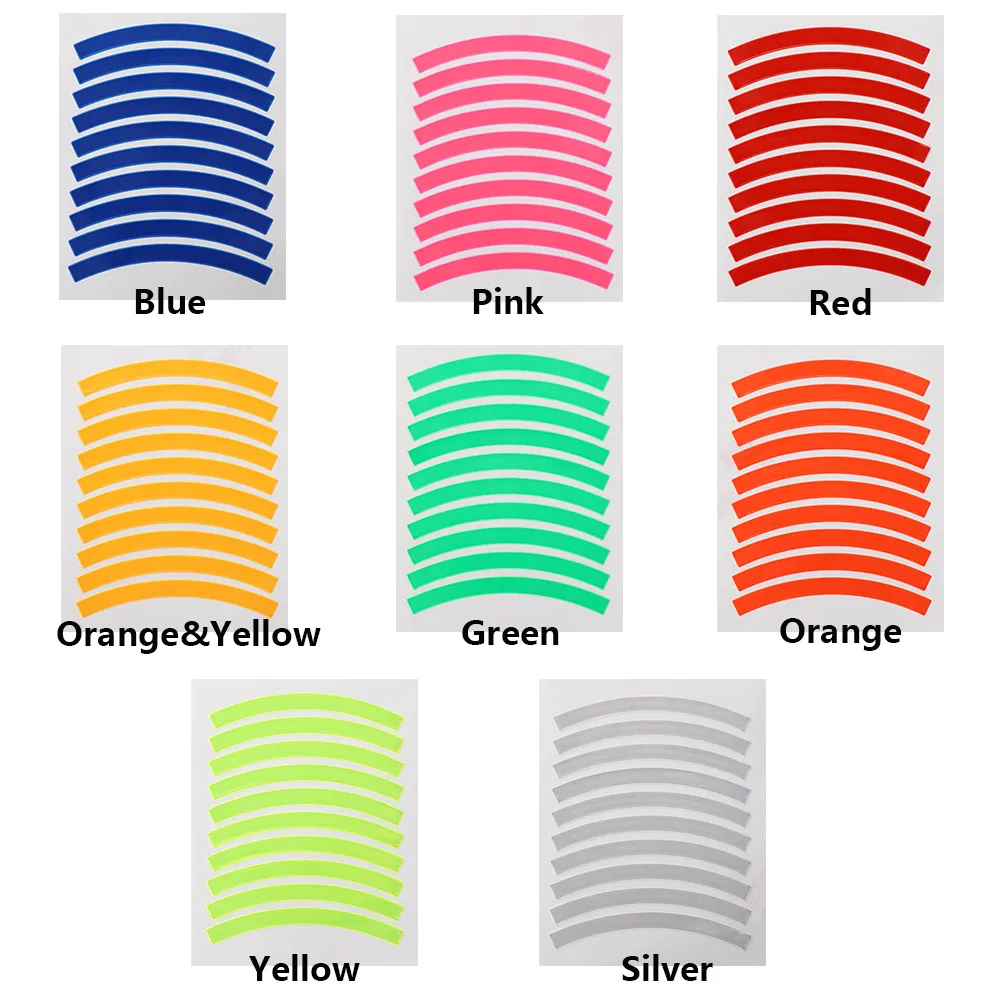 Reflective Tire Sticker Safety Stickers Decorative Bicycle Reflective Strip Luminous Stickers Skid Steer Wheel Decal Accessories