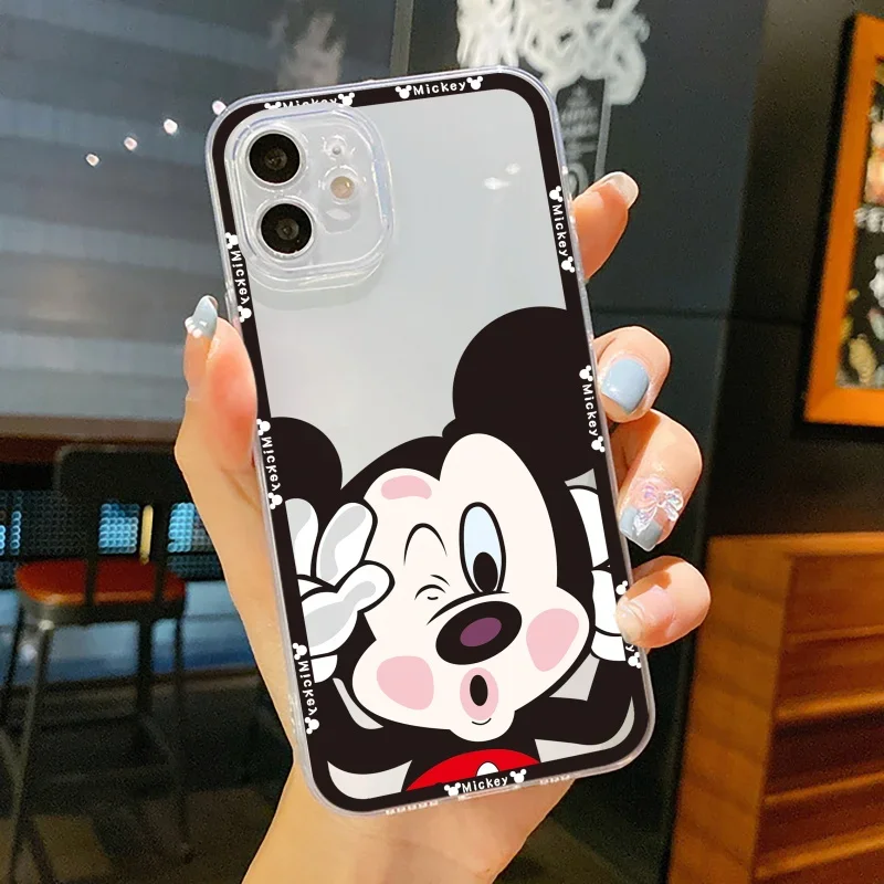 Disney Grimace Donald Duck Mickey Phone Case For iPhone 16 15 14 13 12 11 Pro Max XR XS Max 7 8 Plus MINI Y2K Creative Cover