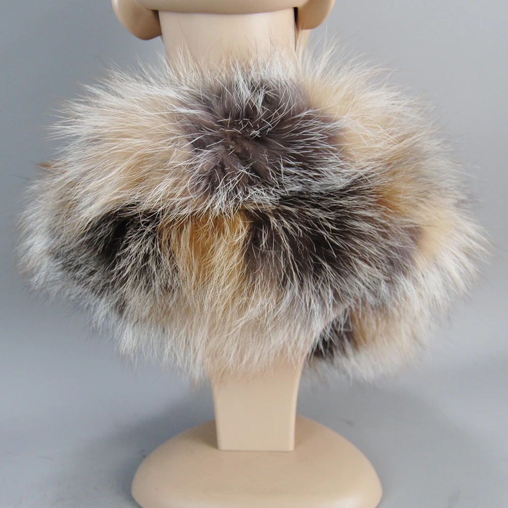 2024 New Style Luxury Women Winter Real Fur Scarves Warm Real Fox Fur Mufflers 100% Natural Fox Fur Collar Scarf Ring