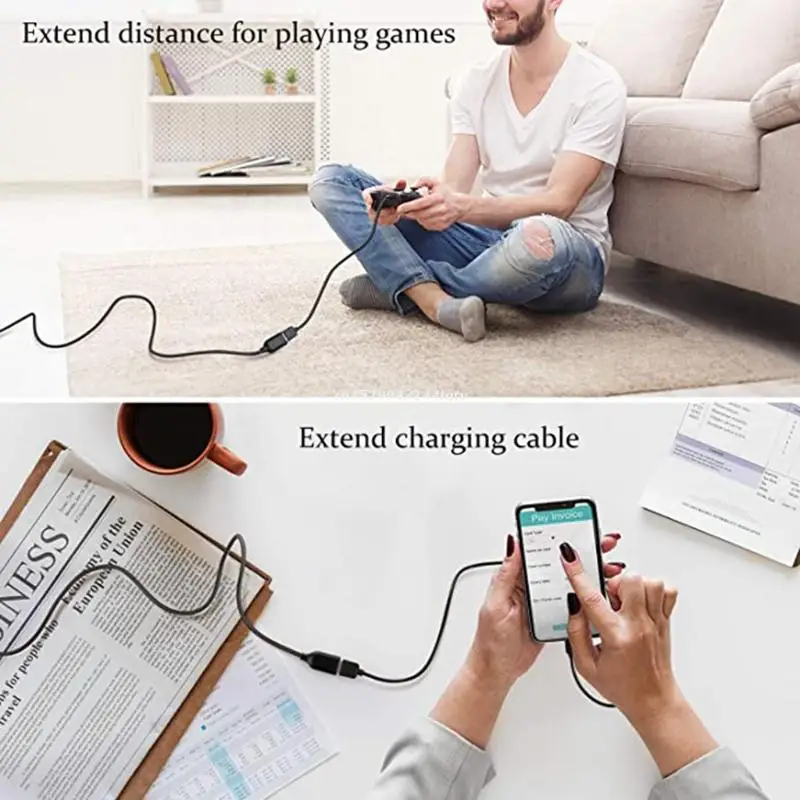 USB 2.0 Cable Extender Cord Data Transmission Wire Super Speed Data Extention Dropship