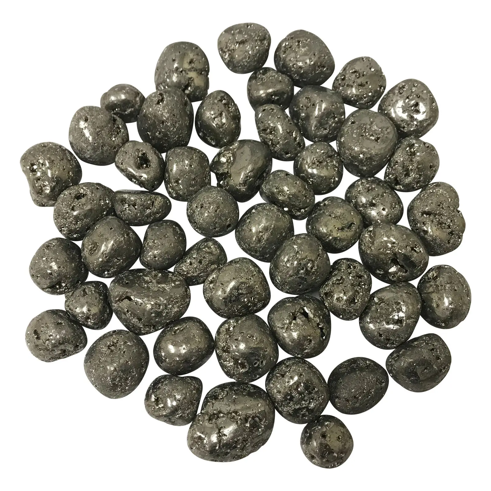 1/4 lb Bulk Lot Pyrite Tumbled Stone (Crystal Healing Reiki Fools Gold)