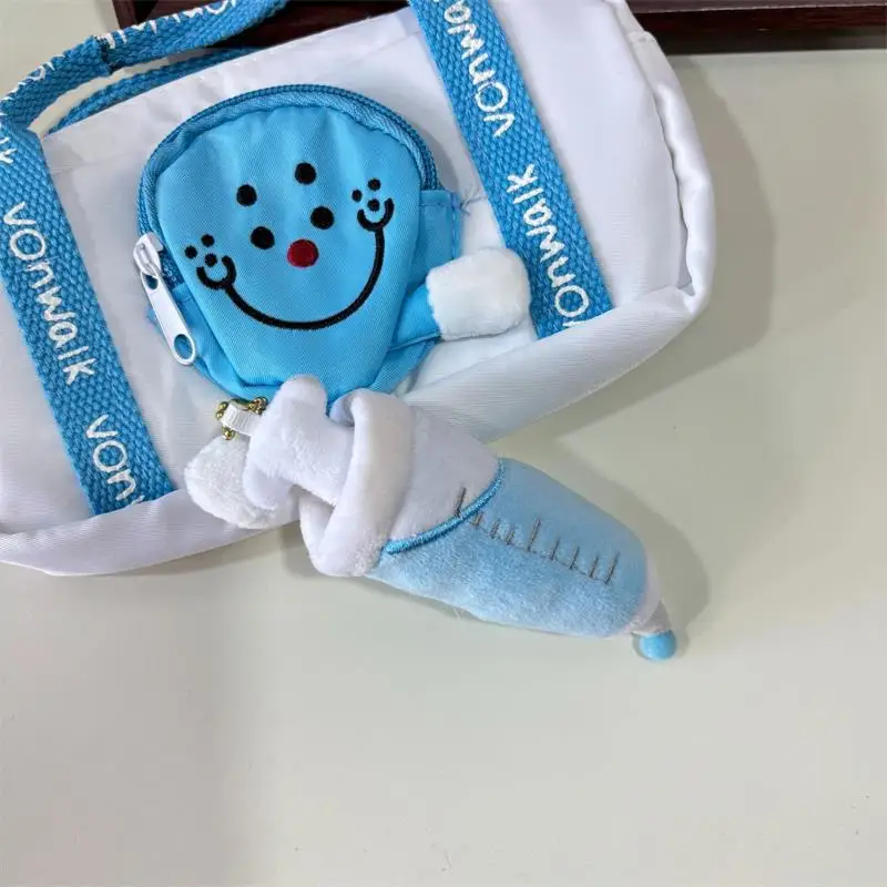 1/2 Stück süße Cartoon lustige blaue kleine Spritze Plüschpuppe Stofftier Schlüsselanhänger Taschenanhänger kreative Rucksack hängen Ornament Geschenk