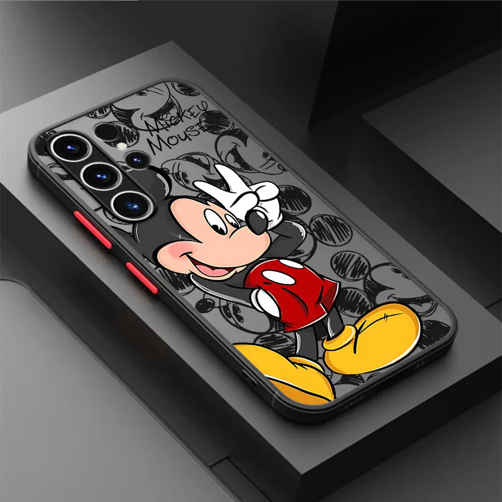 Disney Mickey Minnie Mouse etui na telefon Samsung Galaxy S23 S24 Ultra S10 Lite S22 5G S10 S20 FE S9 S21 Plus matowa obudowa