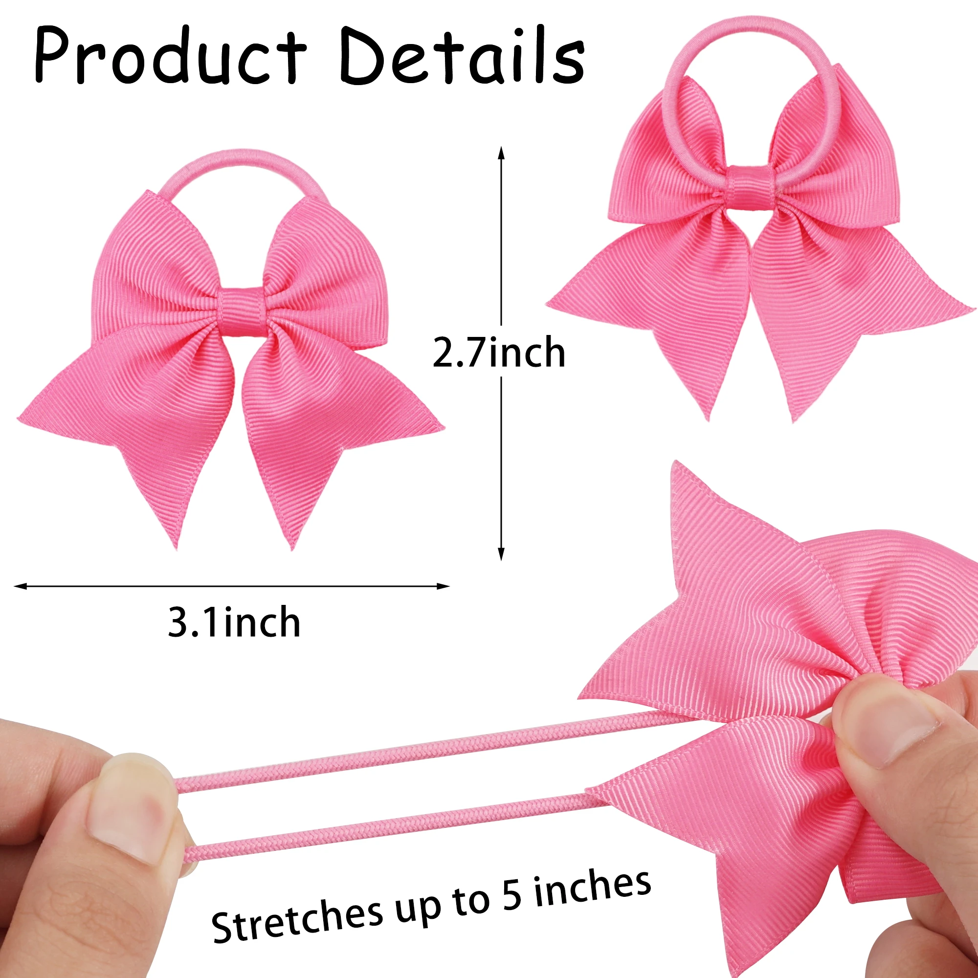 16 Pieces Babies Tiny 3 Inches Hair Bows Rubber Bands Hair Ropes Ponytail Holders for Baby Girls Infant Kids Hair Accessories