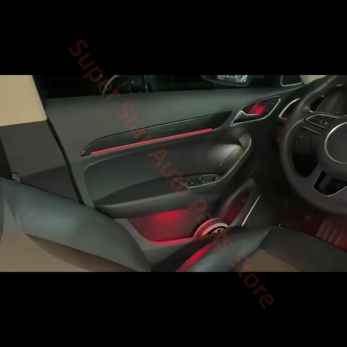 LED Ambient Light for Audi Q3 2013-2018 Automotive interior lighting upgrade Car accessories Carbon fiber texture 1:1 trim panel