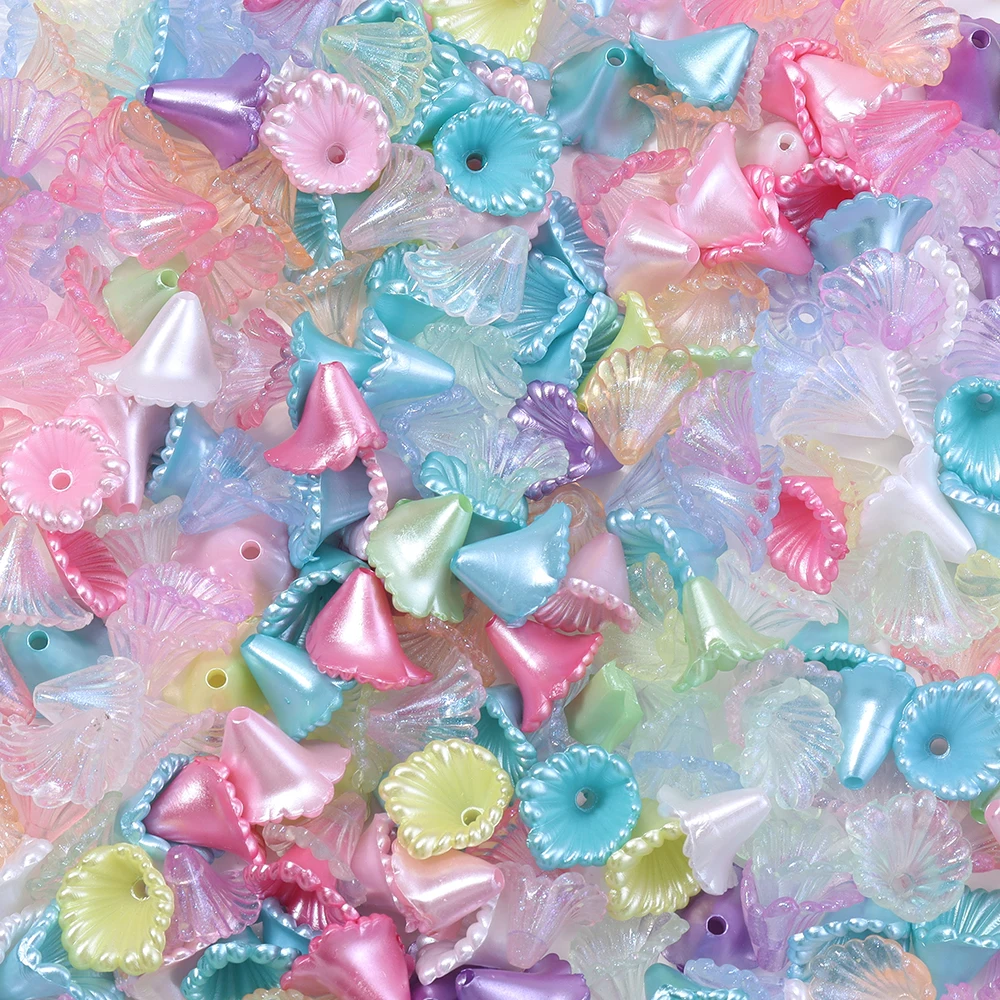 

100Pcs/bag Acrylic AB Color Lily of the Valley Loose Beads Caps DIY Flower Earrings Brooches Hair Jewelry Making ﻿