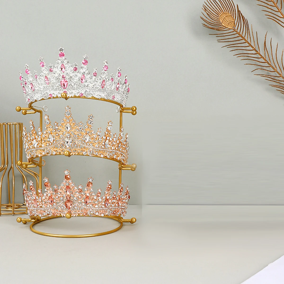 

Wedding Hair Crown Rack Jewelry Storage Rack Princess Crown Rack Tiara Support Stand for Bride Showcases Desktop Party Decor