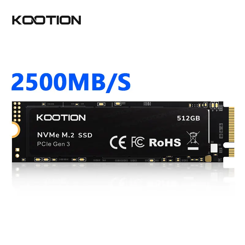 KOOTION Nvme M2 SSD 512GB 1TB 2TB M.2 SSD Nvme 2280 PCIe 3.0x4 Solid State Disk Internal Hard Drive for Laptop Desktop Notebook