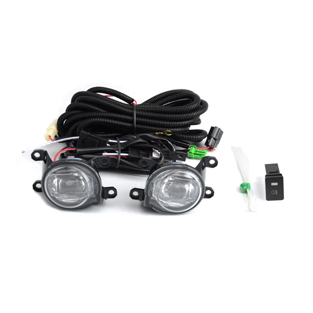 July King Car 9W 6000K LED Fog Lamp Assembly Case for Toyota Fortuner 2020 2021, LED Fog Lamp + Frame + Harness + Switch