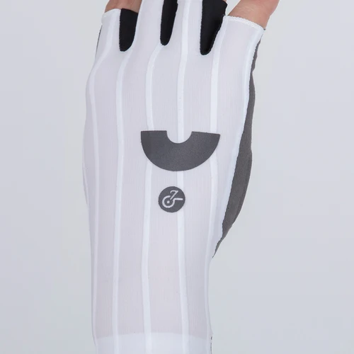 Imagen 2 del producto YKYW-guantes de ciclismo de medio dedo, color blanco y negro, tejidos a rayas, para deportes de bicicleta, absorbentes de golpes, para bicicleta de carretera y MTB