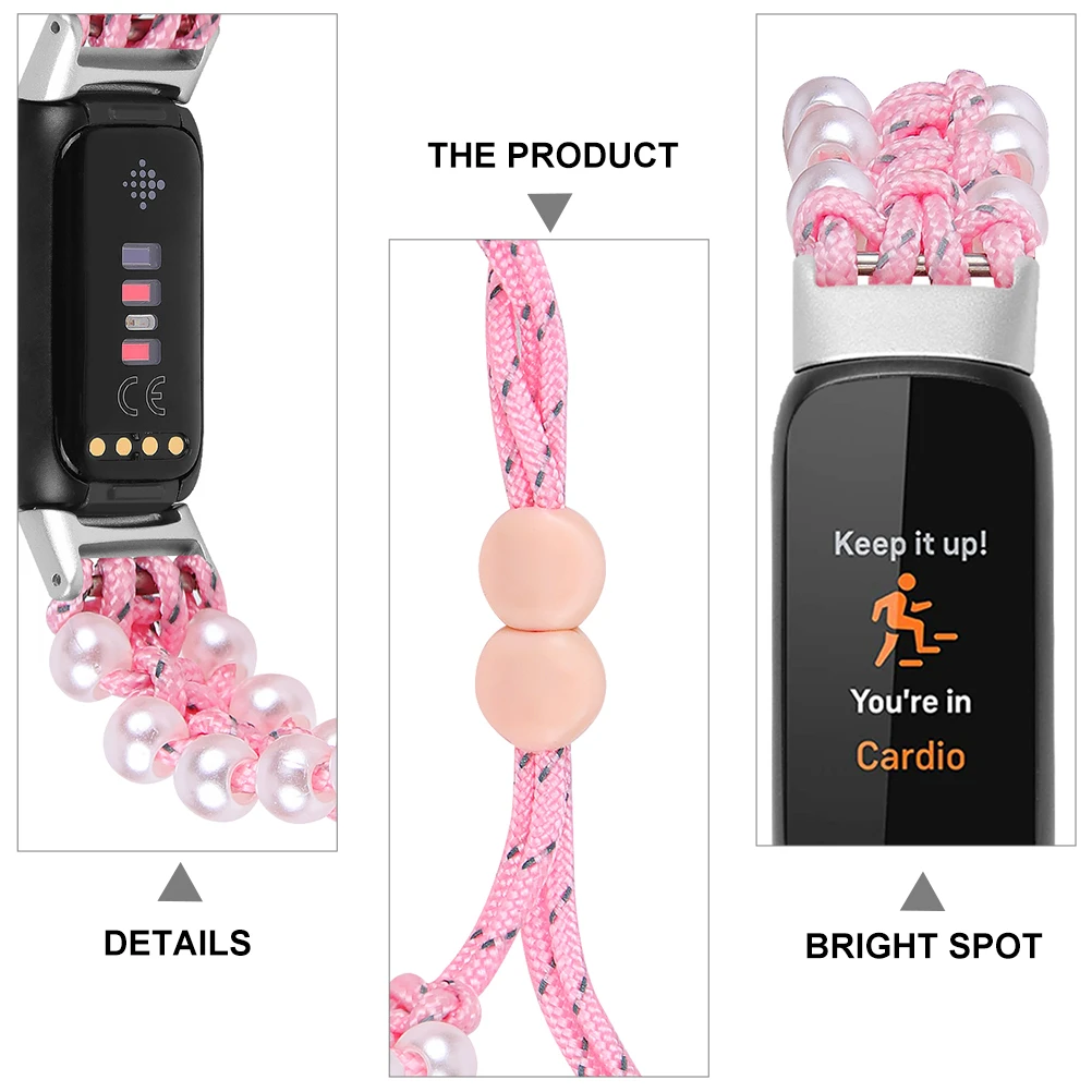 

Pearl Watchband Strap 5 5cm 8 1cm Adjustable Beaded Replaceable Watchband Band for Smart Watch Accessory Replacement