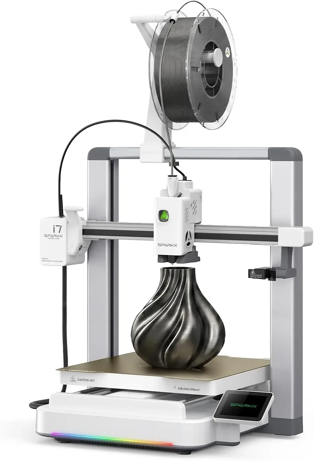 SPARKX i7 3D Printer Multi Color 3D Printing 500mm/s High Speed 95% Pre-Assemble AI Photo 3D Printing RGB Light Smart AI