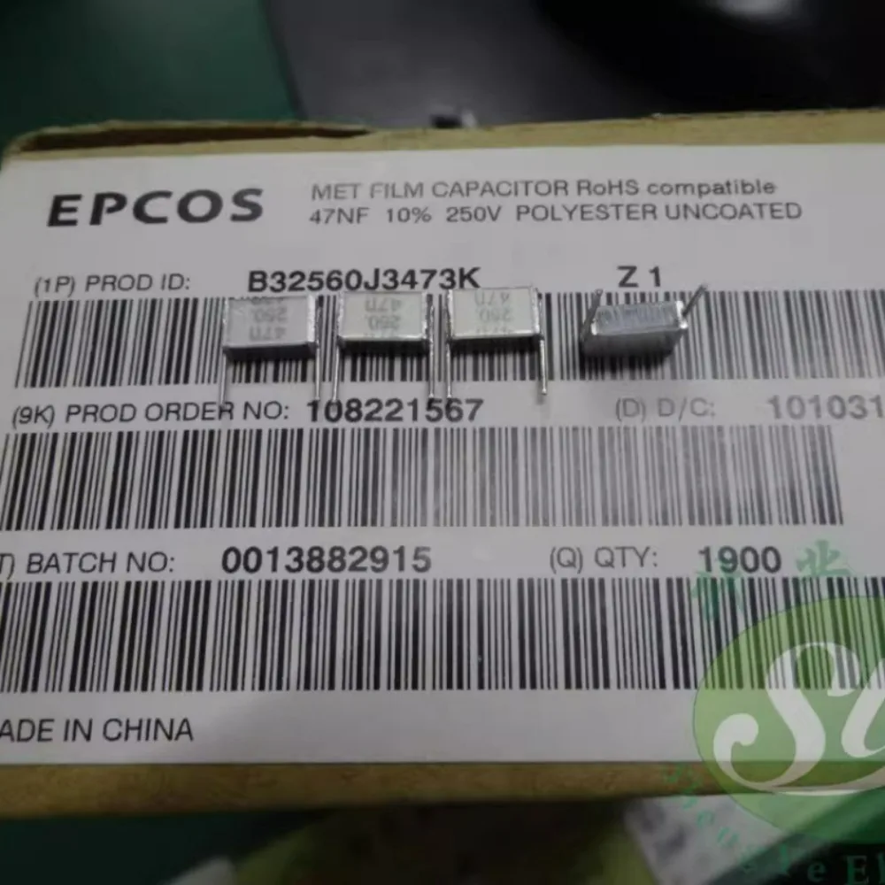 

20pcs/lot EPCOS MET 0.047uf/250v 47nf 473 Brand new 8mm Multi-Layer Cake Film Capacitor B32560J3473K