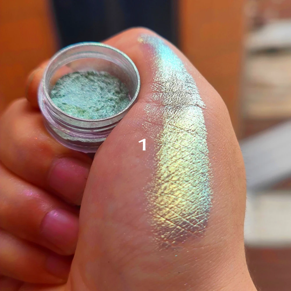 Chameleon Powder for Nails Holographic Pigment Professional Shiny Chameleon Eyeshadow Chrome Powder Reflective Glitter Nail Dust