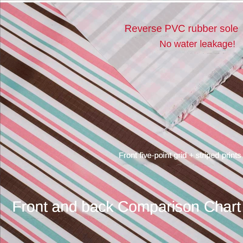 Waterproof Fabric By The Meter for Sewing Awning 210D Plaid Oxford PVC Calendering Cloth Striped Printing Canopy Encryption Pink