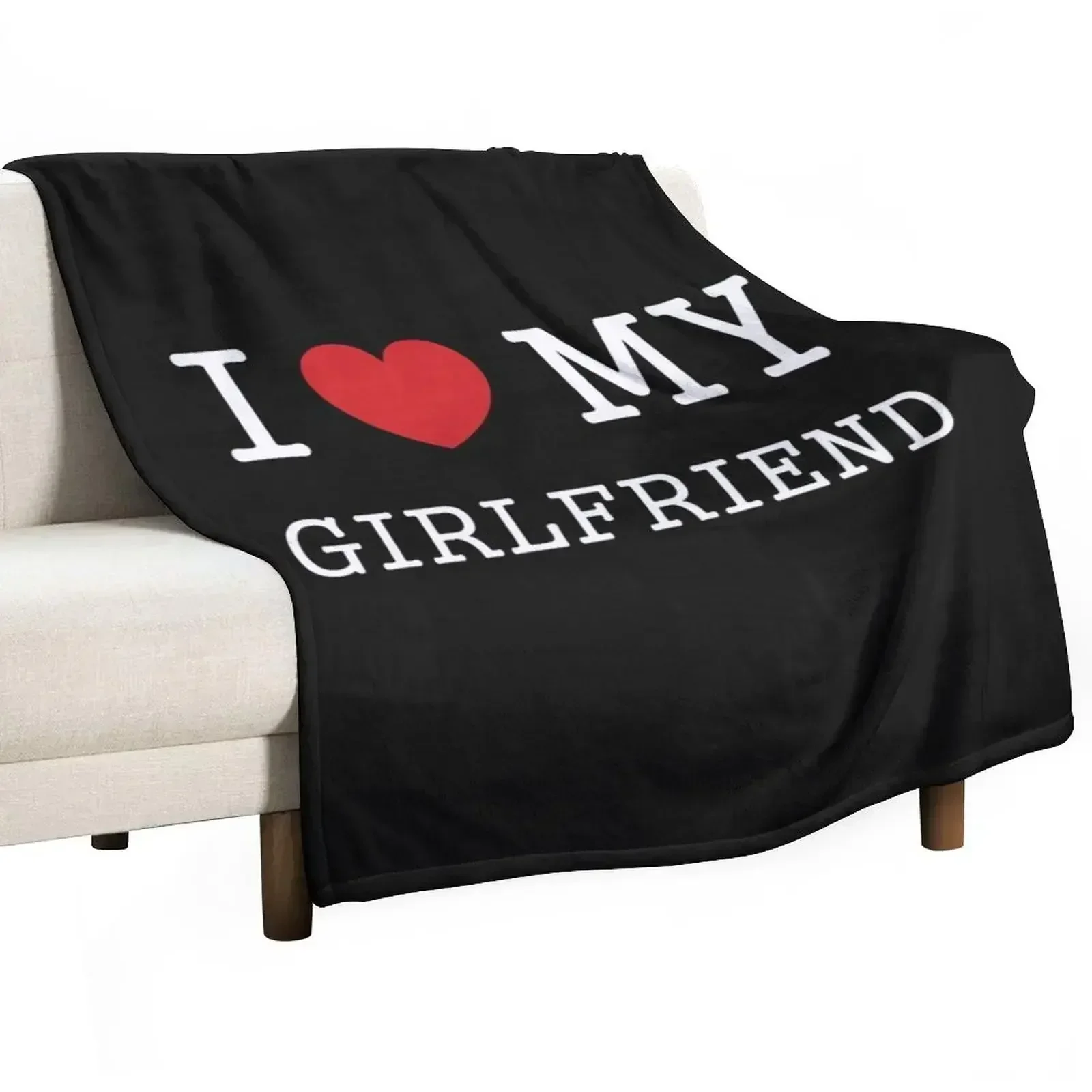 

I Love My Girlfriend Throw Blanket halloween Flannel Blankets