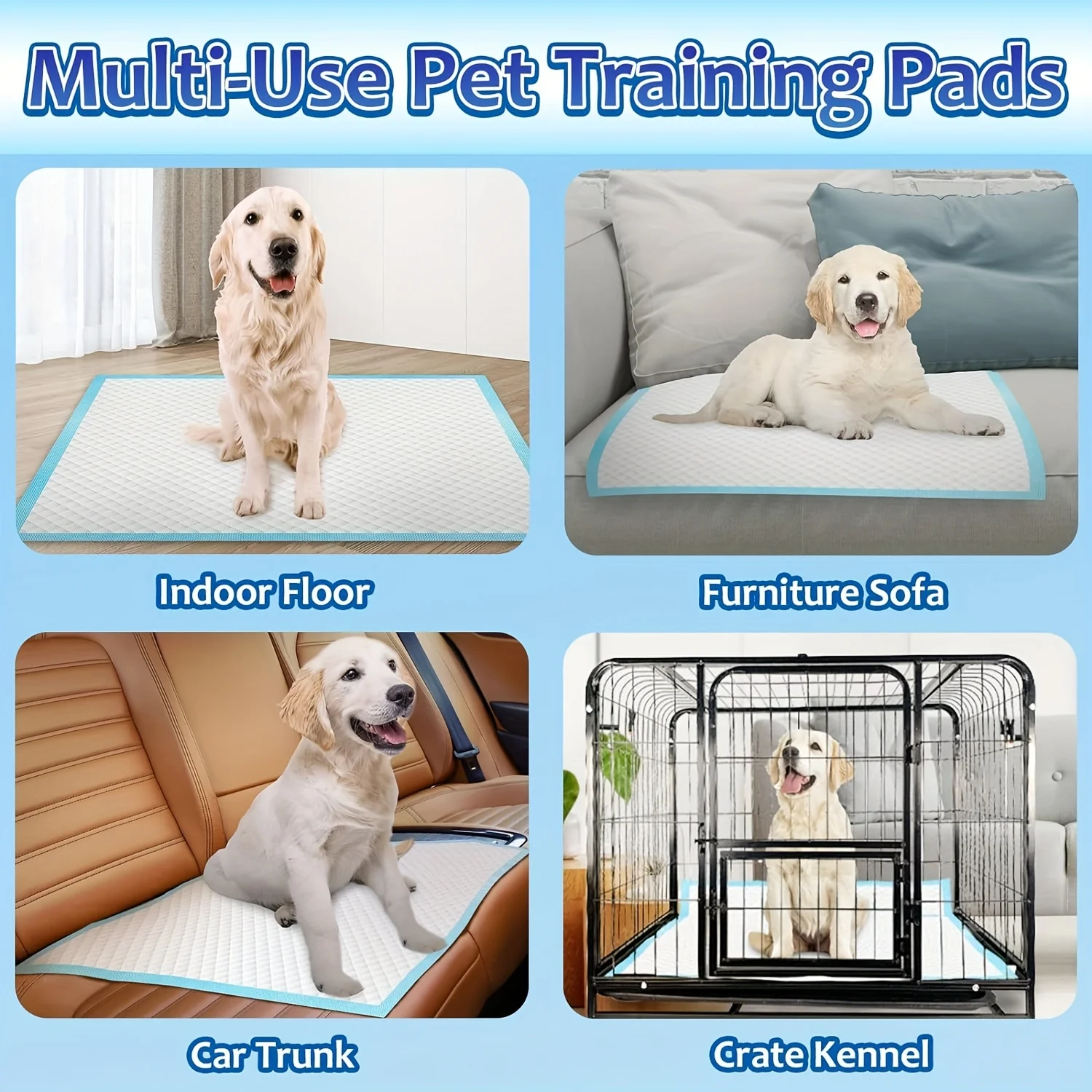 

Disposable Changing Pads for Large Dogs, Measuring 47 Inches by 32 Inches, with a Count of 40, Designed to Be Ultra-Absorbent And