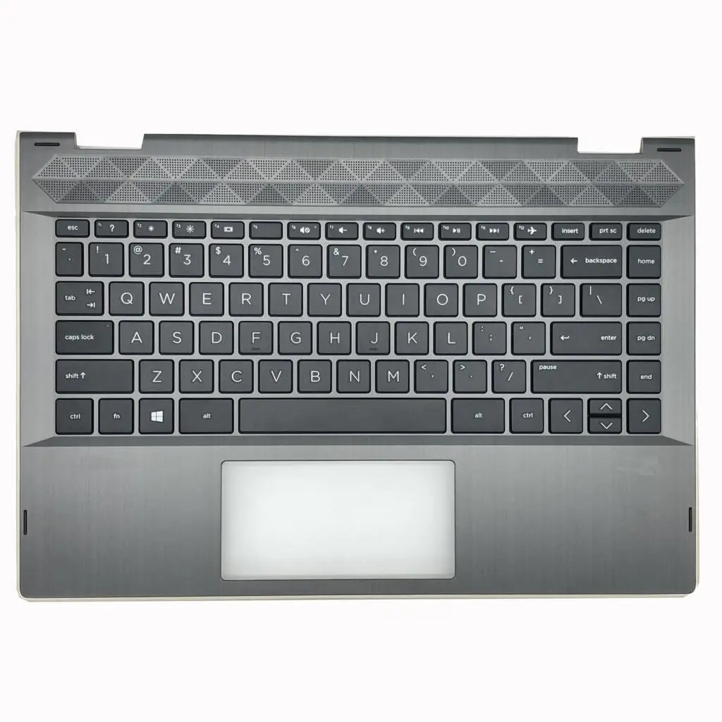 New Original Upper Case for HP 14-CD Palmrest Top Cover With Non-Backlit Keyboard Black US Layout Golden Side