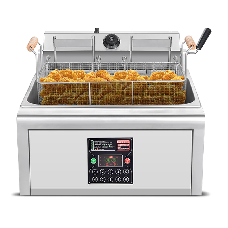 

For 20L Electric Fryer Commercial Intelligent Automatic Lifting Fryer Fryer Double Cylinder Large Capacity Fried Chicken