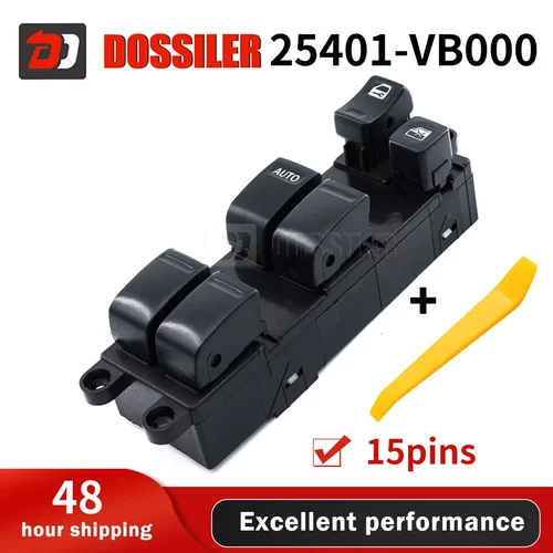 25401-VB000 Dossiler para Nissan Sentra 2000-2006 interruptor de Control maestro de elevalunas eléctrico 25401-4M501 25401-6Z500 25401-3S400