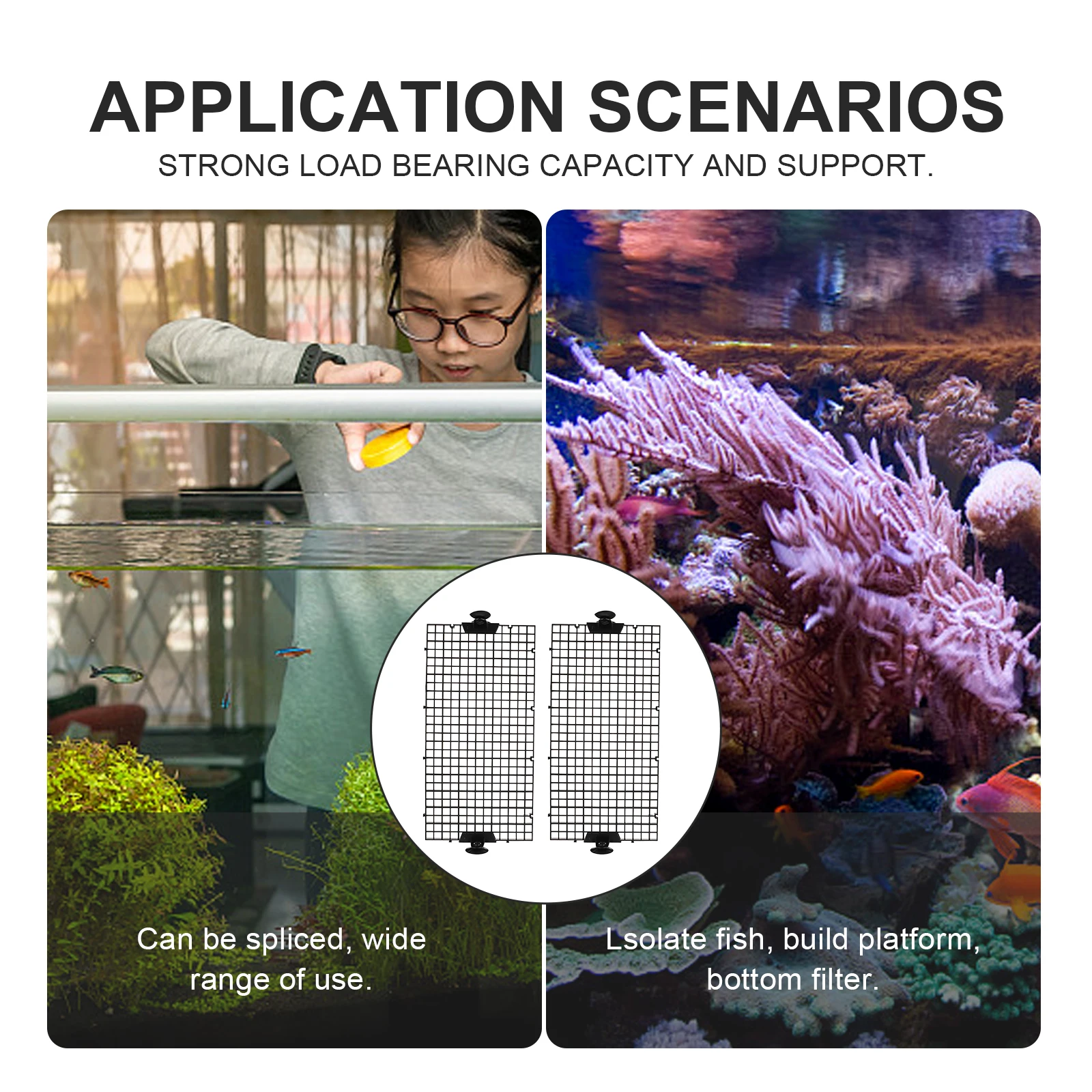 

1 set 1 Set Fish Tank Isolation Board Pvc Aquarium Divider For Breeding Separation Suction Cup Mesh Divider Fish Tank Supplies