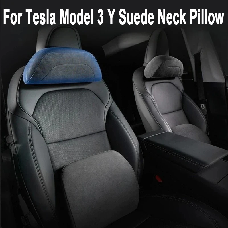 

Для Tesla Model 3 Model Y подголовник, поясничная поддержка, подголовник, поясничная подушка для спинки, отскок, замшевая автомобильная подушка, защита шеи