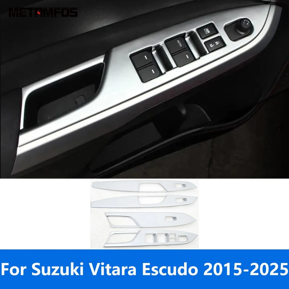 نافذة رفع التبديل غطاء الكسوة لسوزوكي فيتارا إسكودو 2015-2023 2024 2025 ماتي داخل الباب مسند الذراع الإطار الملحقات الداخلية