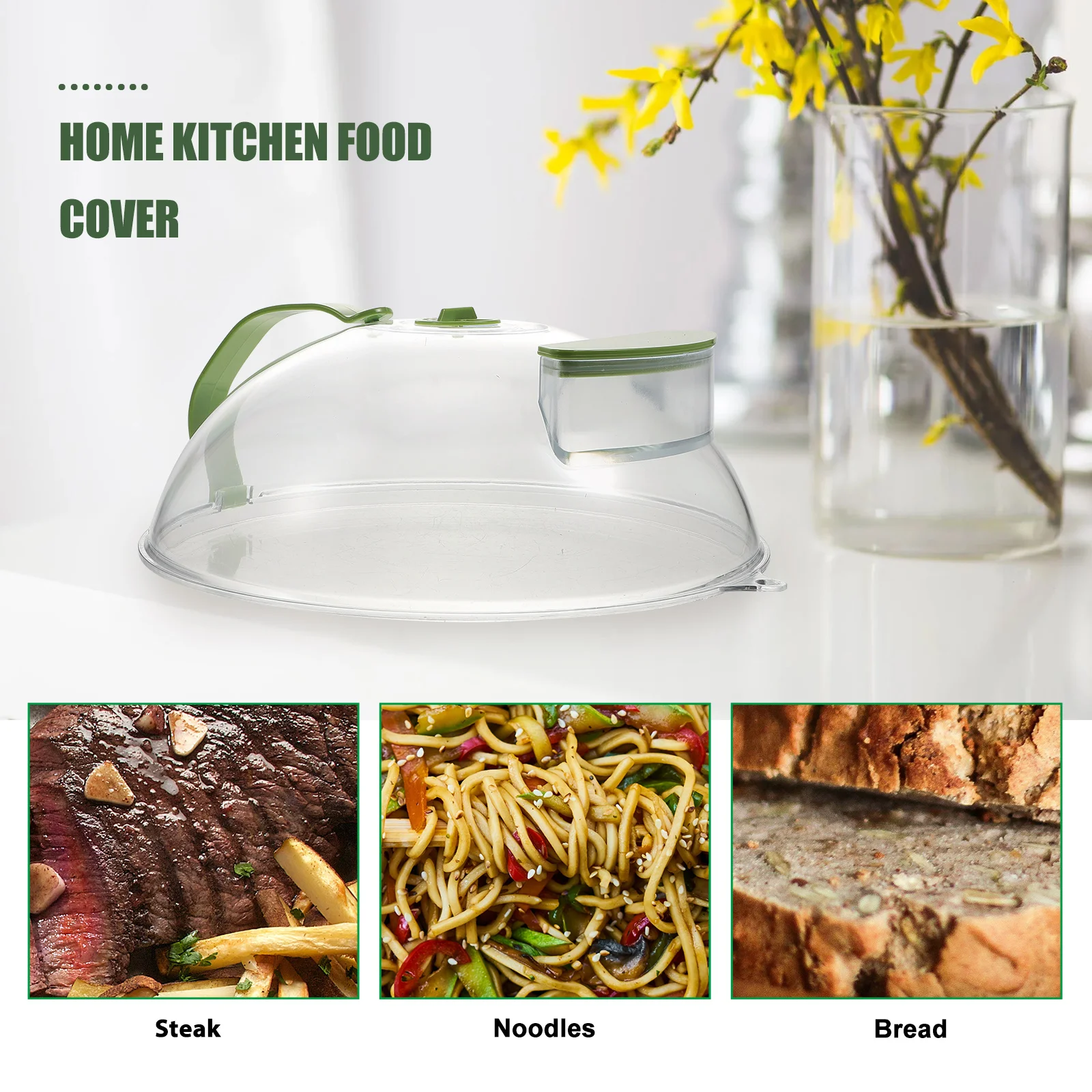 

Microwave Food Cover Oil-proof Kitchen Transparent Meal Preservation Dust-proof Splatter Guard Reusable Safe Easy Clean Cookware