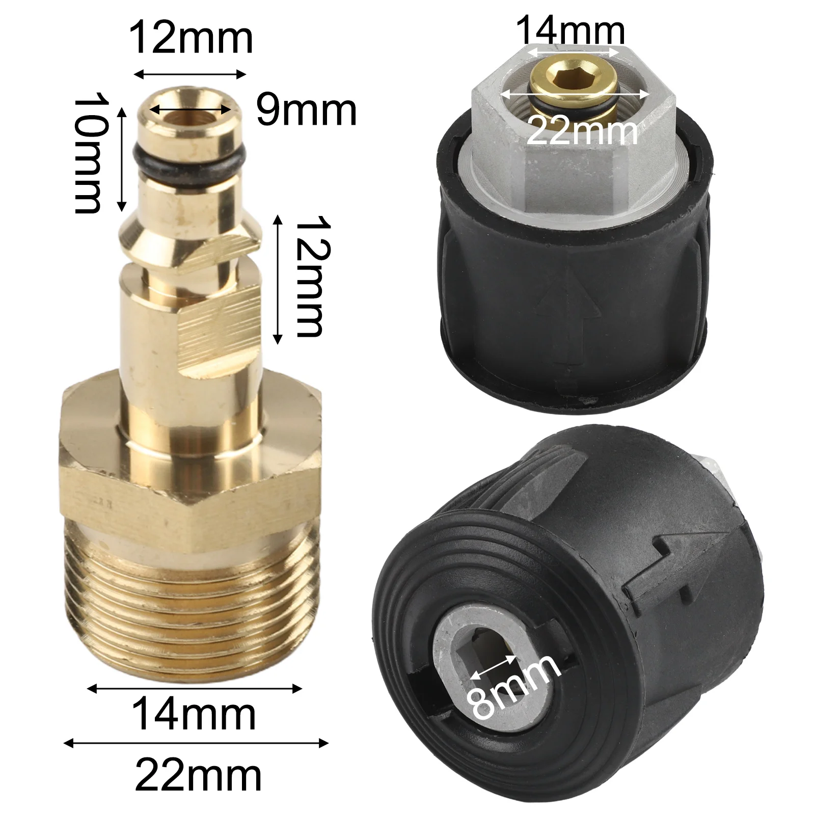 High Pressure Connector Pressure Washer Adapter Easy Tool-Free Attachment High Pressure Performance Brass Finish